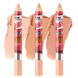 Boobeen 3 Pcs Concealer Pencils, Contour Highlighter Stick Makeup Multi-use Creamy Matte Concealer Pen Waterproof Full Coverage Face Makeup Stick, Long Wear