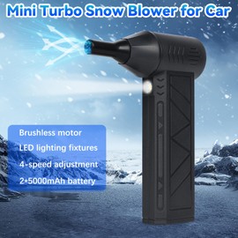 Snow Whiz Led Turbo Blower, Mini Turbo Snow Blower, Snowwhiz Turbo Blower Hand Held, Turbo Breeze Electric Blower with Led, 3 Gear Adjustable Mini Turbo Snow Blower by Hand