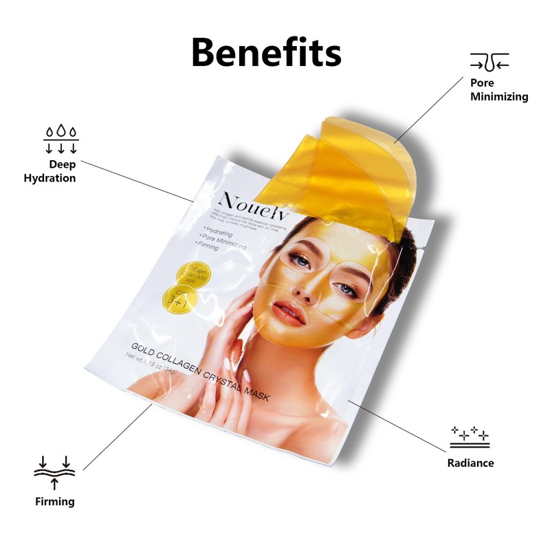 24K Gold Bio Collagen Face Mask, Hydrating Bio Collagen Mask