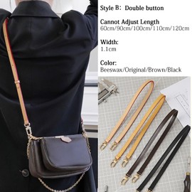 Women's Handlle Bag Strap Leather Replacement Straps Adjuster Bags Straps (Beeswax, Length 90 cm)