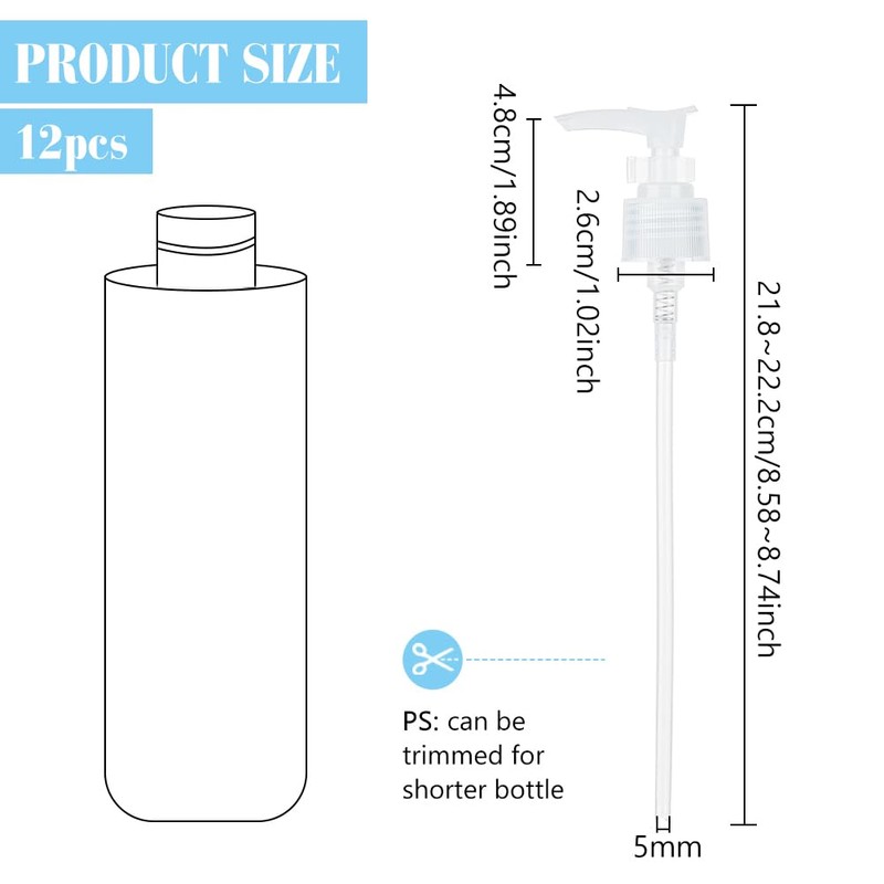 BENECREAT 12 Packs Plastic Replacement Pumps, 24-410 THREAD/NECK Locking Clear
