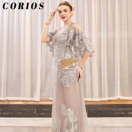 CORIOS Women's Rhinestone Clutch Bag Flower Evening Bag Shiny Diamond Handbag Beads Small Bag Wedding Bridal Purse Chain Shoulder Bag Elegant Shoulder Bag Purse Purse Bag, champagne