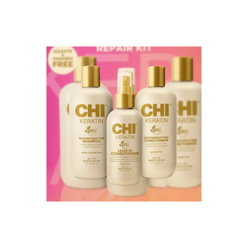 Kit Chi Keratin Shampoo, Acondicionador Y Reconstructor