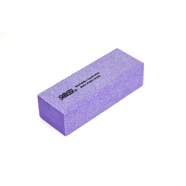 Sassi White/Purple 3 Way Emery Block 60/100/100 Grit - 25