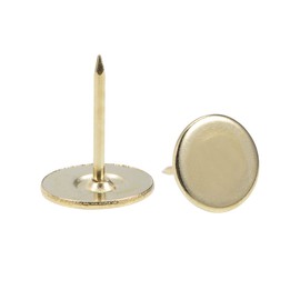 sourcing map Upholstery Nails 16 mm x 20 mm Flat Head Furniture Nail Gold Pack of 100