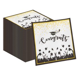 40 Count Graduation Cap Party Napkins - Dr. Hat Design Decorative Napkins for Kids Graduation Party, Kindergarten Ceremony, School Celebration & Table Decor