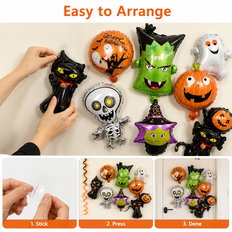 Mini Halloween Foil Balloons – Bat, Pumpkin and Skull Party