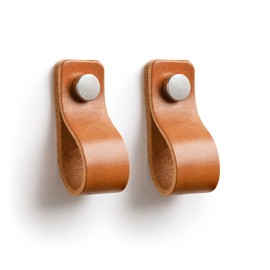 LA CHUECA POLO High-Quality Leather Furniture Handle (Pack of 2) (Genuine Argentine Beef) + Original Easy Assembly (Small, London)