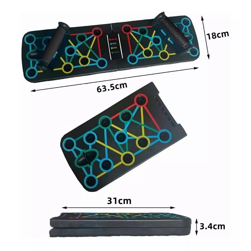 Bebeay Tabla Push-up Plegable, Tablero para Lagartijas Portátil Antideslizante Multifuncional