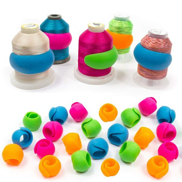 TopHomer 50 Pcs Thread Spool Savers Reusable Spool Huggers Thread