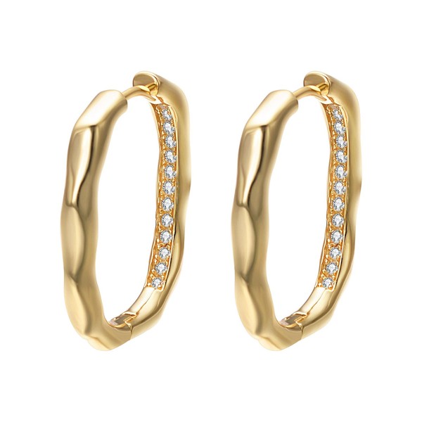 JOLCHIF Gold Square Hoop Earrings for Women With Cubic Zirconia