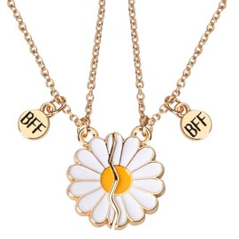 Daisy Friendship Necklaces Gifts for 2 Girls Besties Best Friend Birthday Gifts for Teens Half Sunflower Magnetic Matching Necklace for BFF Best Friends Christmas Xmas Present for Soul Sister