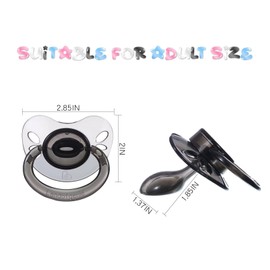 Landofgenie Large Shield Adult Size Pacifiers Butterfly Shape Transparent Design Pacifier Black