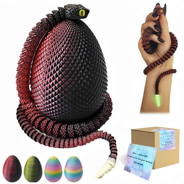23" 3D Printed Snake Egg Set - Flexible Snake with