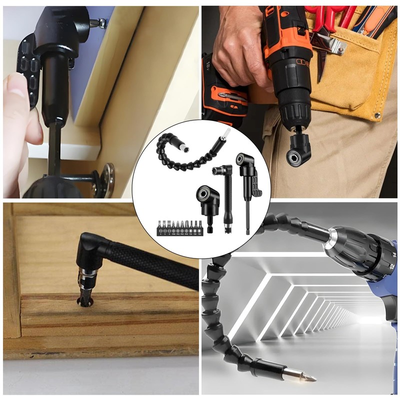 Rierousy 14 pieces 105° angle screwdriver attachment adapter, angle attachment
