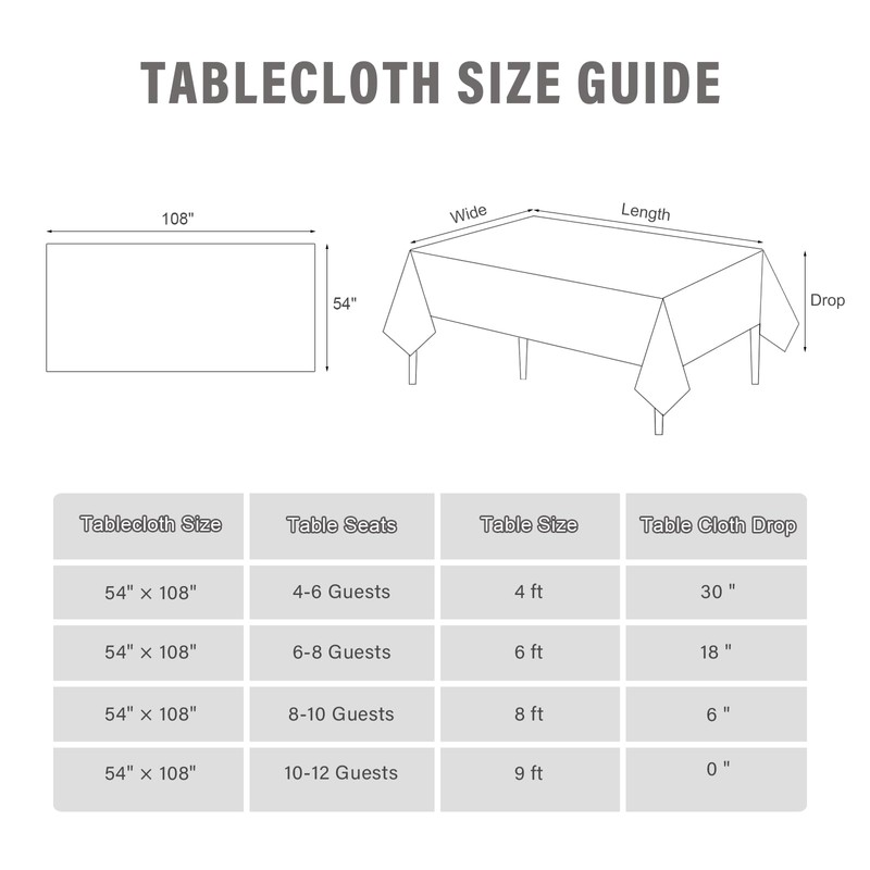 SAJOO 3 Packs Iridescent Plastic Tablecloths 54 x 108 Inch
