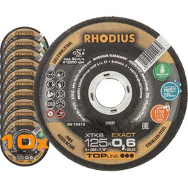Rhodius XTK6 Exact Box 211302 Cutting Disc Offset 125 mm Pack of 10 Stainless Steel Steel