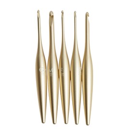 Furls Crochet Hook, Gold Streamline Metal Matte Finish & Polished, Ergonomic Handle Crochet Hooks 7" (Polished, G - 4.00mm)