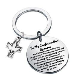 Lywjyb Birdgot Religious Keychain Thank You Gift for Sponsor Confirmation Sponsor Gift Sponsor Jewelry (My Confirmation ky CA)