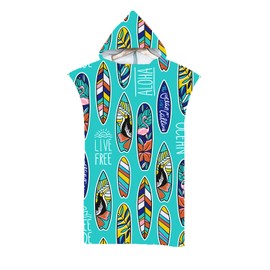 LOMTRATS Quick Dry Surf Poncho Wrap Robe Hoodie for Adults Men Women or Families Microfiber Swimming Beach Surfing Diving Bathing at Home