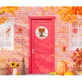 FLYAB Fall for Jesus He Never Leaves Sign for Home Decorations | Farmhouse Autumn Wreaths for Front Door | 11.5" Christian Jesus Hanger Sign for Autumn Thanksgiving Decorations