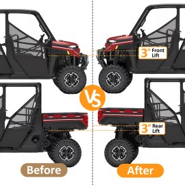 WSAYS Heavy Duty 3" Full Rise Lift Bracket Kit for Polaris Ranger 570 900 Crew XP 1000