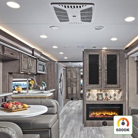 Homdec - 4.5" LED Recessed Ceiling Light 12V RV Puck Under Cabinet Daylight 6000K Interior for RV Trailer Motorhome Boat 6 Packs