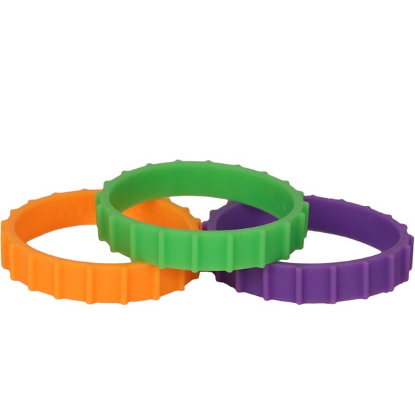 Fun and Function Chewy Strap Bracelet Chewing Aid with Multiple Textures for Kids - Helps with Sensory Issues, Special Needs or Oral Motor Needs - For Light Chewers 3 Pack - Ages 5+