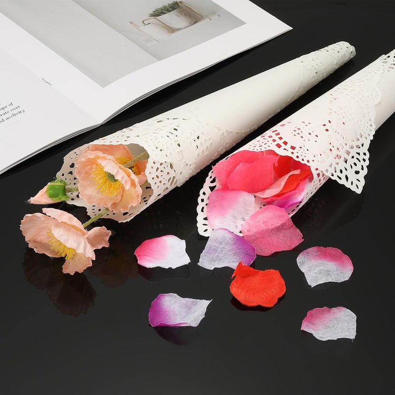 sourcing map 140pcs Paper Doilies, 9.1" x 6.3" Oval Lace