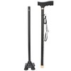 Height Adjustable Aluminum Alloy Cane with T Handle 4-pronged Pivot