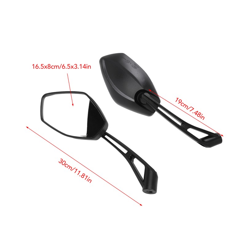 2PCS Motorcycle Rearview Mirror Clear Vision Wide Angle Shockproof Handlebar