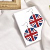 Uk Flag Faux Leather Earrings For Women Lightweight Round Dangle