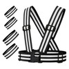 FLEXEO Reflective Vest + 4 Reflective Bands, Black, Running Vest,
