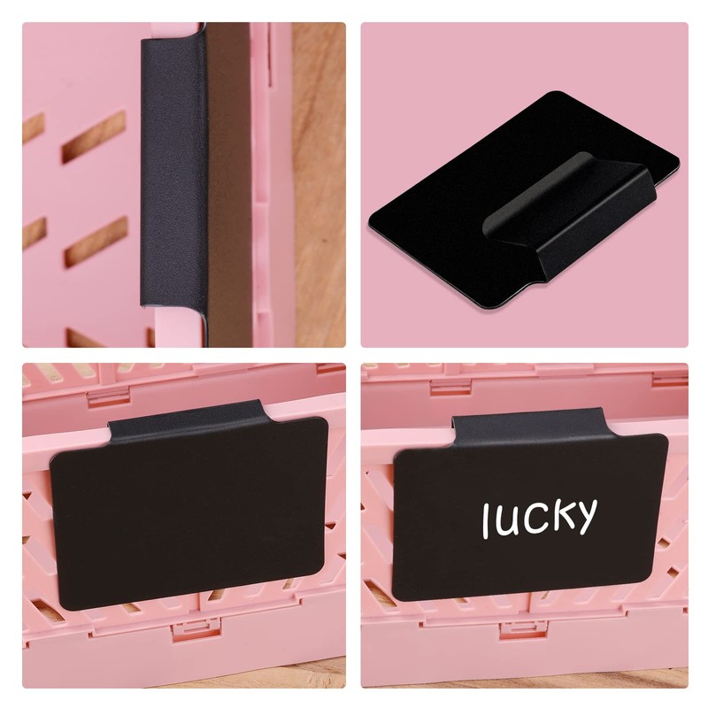 KINBOM Pack of 16 Label Holders for Baskets, Basket Labels