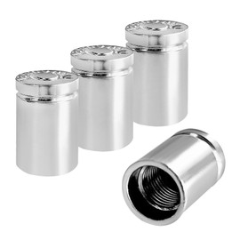 MUQIDA 4 PCS Bullet Shell Tire Valve Stem Caps, Aluminum Alloy Dustproof Bullet Shaped Tire Valve Covers, Metal Vehicle Air Stem Tyre Pressure Cap for Car Truck Bike Motorcycle (Silver)