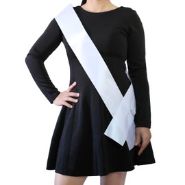 FENDOLE 24 Pack White Blank Sash, Plain Satin Sashes for Pageants and Party Decorations