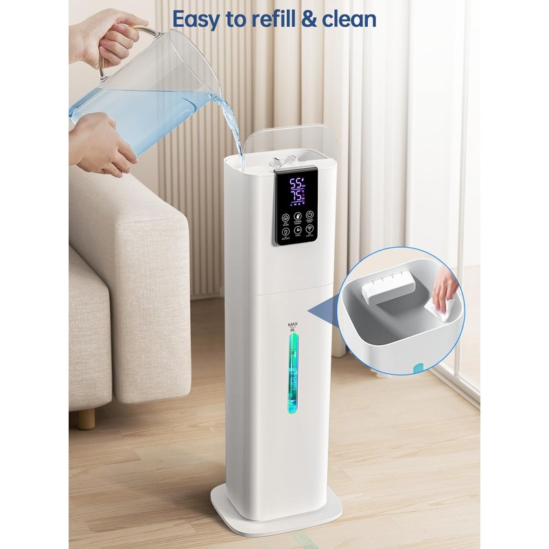 8L Smart Humidifiers for Bedroom Large Room, 2.1Gal Cool Mist