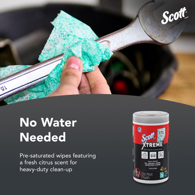 Scott® Xtreme Multi-Purpose Cleaning Wipes (54591), Heavy Duty Textured Extreme
