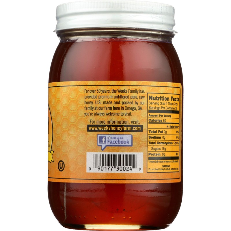 WEEKS HONEY Clover Honey Jar, 22 OZ