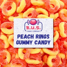 Peach Ring Gummies 8 oz Bag – Fruity Gummy Candy – Fresh, Soft & Chewy – Party, Snack, Candy Buffet – by RUS Candy Company (Peach) (1 Pack)