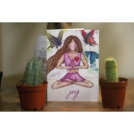 AHCOLLECTIONS Greeting Cards 10 Pack Original Girl Meditation Yoga JOY Artwork Watercolor