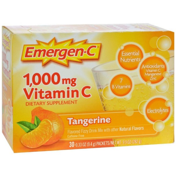Emergen-C Vitamin C Tangerine Flavored Drink Mix 30 Packets, 0.33 oz
