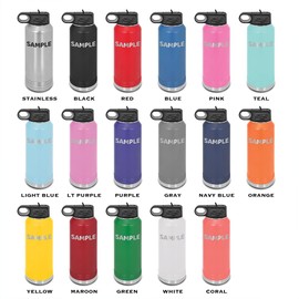 Saint Bernard Laser Engraved Water Bottle Customizable Polar Camel Stainless Steel Many Colors Sizes with Straw - st. st - 32 oz - Navy Blue