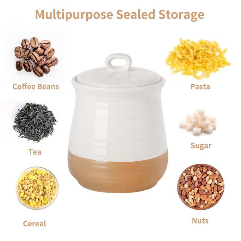 Hasense Ceramic Food Storage Container, Porcelain Kitchen Canisters with Airtight
