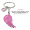 The Leonardo Collection Guardian Angel Wing Birthstone Keyring Birthday Month