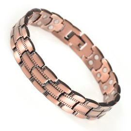 EnerCoppeX Pure Copper Bracelet for Men, Magnetic Bracelet with 3500 Gauss Effective Magnets, Adustable, Jewelry Gift (G)