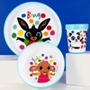 Bing 3pcs Reusable Bicolor Premium Kids Dinner Tableware Set Plate,