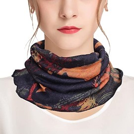 Aiyuga Women's Neck Warmer, Knit Neck Cover, Floral, Snood, Thermal, Cold Protection, Autumn and Winter, Rough Skin, no.4