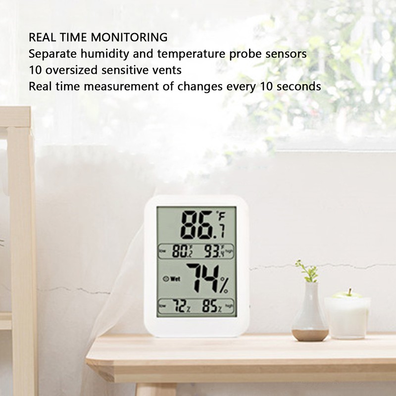 Thermometer Hygrometer Accurate Large LCD Display Temp Humidity Meter for