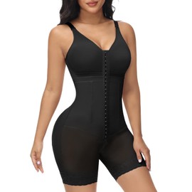 M MYODRESS Fajas Colombianas Moldeadoras Full Body Shapewear for Women Tummy Control Bodysuit Post Surgery Compression Black